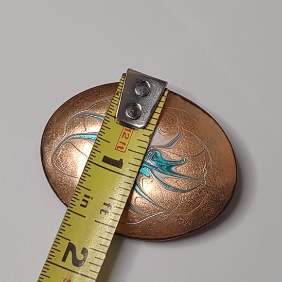 Very Cool Decorative Vintage Oval Shaped Brooch - Picture 11 of 14